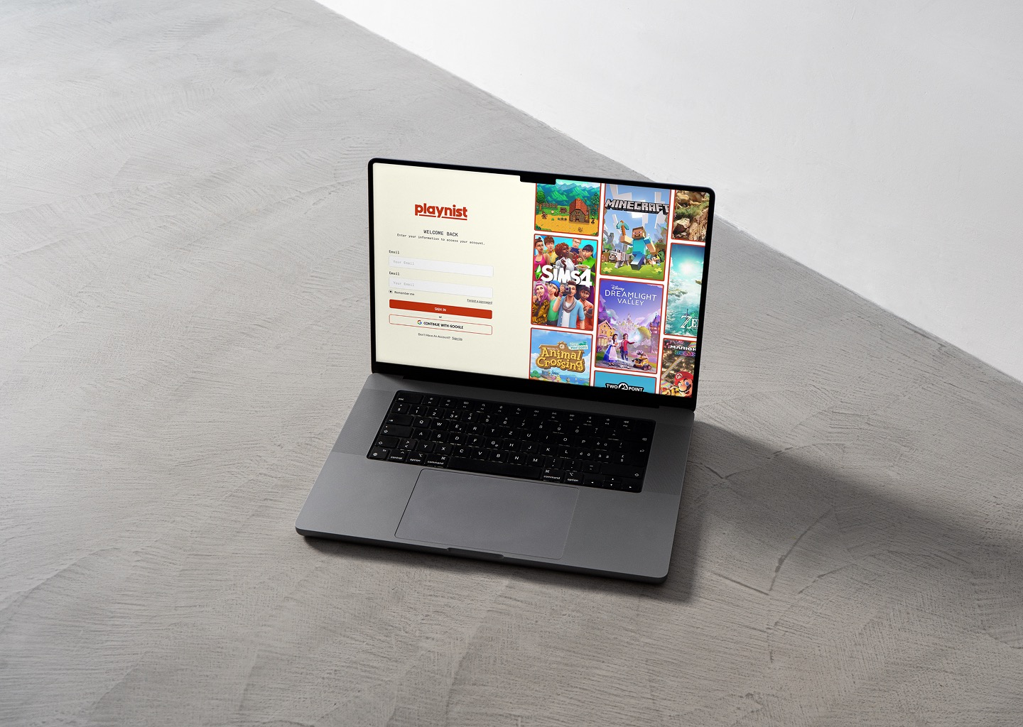 Playnist app screens